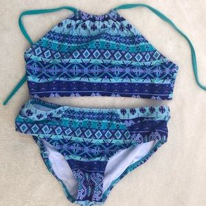 Kanu girls size 12 two piece swimsuit